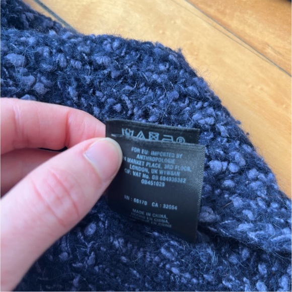 Anthropologie Moth blue cotton wool zip pullover sweater - Picture 8 of 8